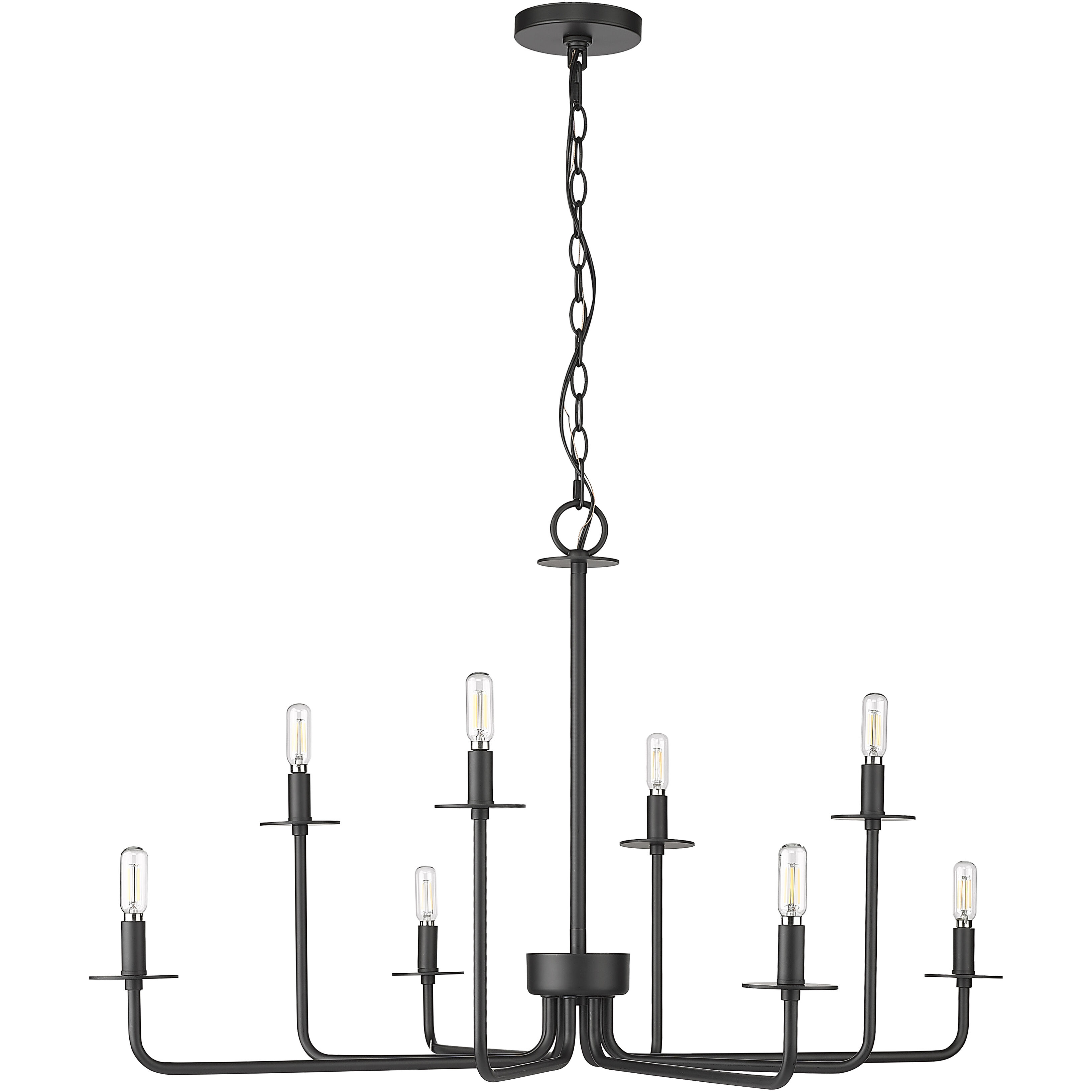 Marceline 8 Light 37.85 inch Matte Black Chandelier Ceiling Light